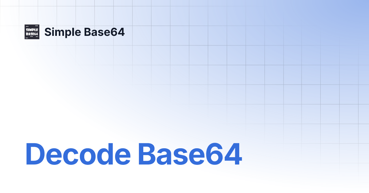 Decode Base64 Simple Base64